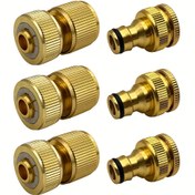 Resim 6 adet/8 adet/10 adet/12 adet/14 adet, 1/2 inç (21mm) & 3/4 inç (26.5mm) için EU Standart Alüminyum Bahçe Hortum Musluk Bağlantı Parçası ve 1/2-inç (13mm) Hortum Sonu Hızlı Bağlayıcı 