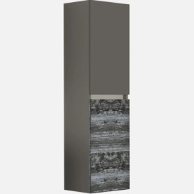 Resim Ronon 39 cm Banyo Boy Dolabı Siyah 