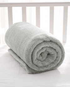 Resim Bundera Nomi Bebek Battaniyesi Gri Yeni Doğan Bebek Beşik Puset Kundak Peluş Battaniye 100x120 Cm 