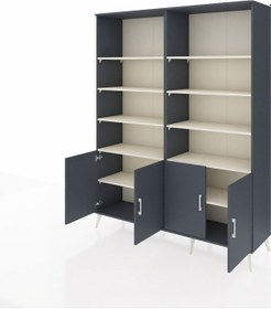 Resim Hyperion Gardrop 10 Raflı 4 Kapaklı 176x44x221 Antrasit-antrasit/aytaşı Antrasit/aytaşı 