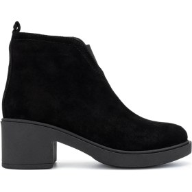 Resim Tamer Tanca Kadın Hakiki Deri Siyah Süet Topuklu Bot 434 8413 Bn Bot Sk25-26 Sıyah Suet Siyah Süet 