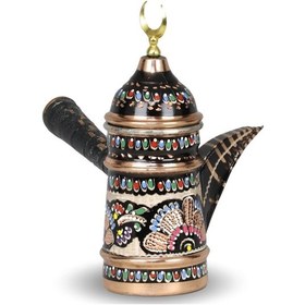 Resim Gül Çiçek Mırra Bakır Cezve 300 ml 