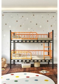 Resim Argimo Metis Siyah Turuncu Ekstra Korkuluklu Ranza 90x190 