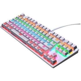 Resim Leaven K550 87 Tuşlu Yeşil Switch Kablolu RGB Mekanik Oyuncu Klavye 