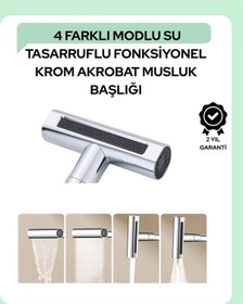 Resim Çok Fonksiyonlu Musluk Başlığı 4 Su Modu Geniş Uyumlu Adaptör Seti Mutfak Ve Banyo Uyumlu Çok Renkli 
