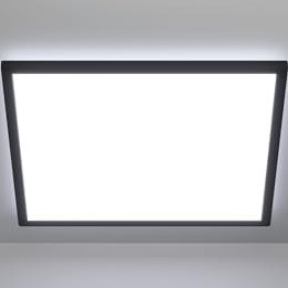 Resim Eglo Rovito LED Gömme Tavan Lambası, Kare Tavan Lambası, Plastik Banyo Aydınlatması, Siyah Beyaz, Sıcak Beyaz, IP44, 50 x 50 cm 