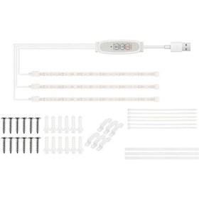 Resim Gajeena Bitki Büyüme Led Şeridi - 3'lü Usb Aydınlatma, 4 Parlaklık Seviyeli, 24 Saat Zamanlayıcı Mor - Pembe 