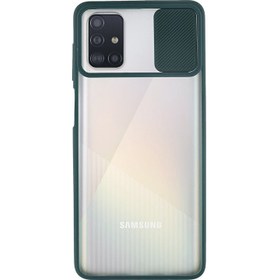 Resim Caseart Samsung Galaxy A51 Kapak Lensi Açılır Kapanır Kamera Korumalı Silikon Kılıf - Yeşil 