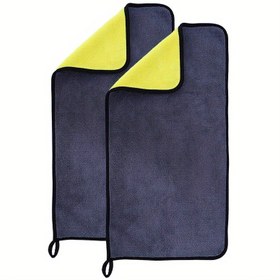 Resim Super Emici Mikrofiber Temizlik Bezi, Çok Amaçlı Mutfak ve Araba Havlusu, Yeniden Kullanılabilir Toz Bezi, Koyu Gri ve Sarı Seri - Ev, Pencere ve Araba Bakımı için Mükemmel 