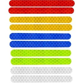 Resim Sarı 2 Adet Araba Çıkartmaları Ayna Yansıtıcı Şerit Çarpışma Önleyici Uyarı Çıkartmaları Dış Refleks Bant Yansıtıcı Şerit 