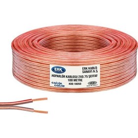 Resim Cable Cable Hoparlör Kablosu Kordon 2x0.75 Şeffaf 100 Metre Erk Yerli 