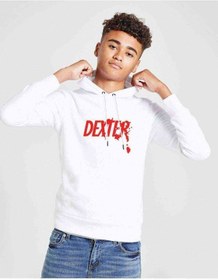 Resim Dexter Red Logo Baskılı Unisex Çocuk Kapüşonlu Beyaz Sweatshirt Beyaz 