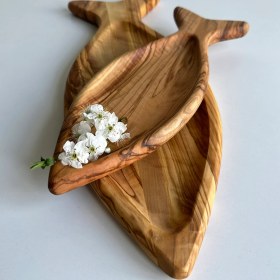 Resim Egedeneve Zeytin Ağacı Balık Formlu Tabak Küçük 