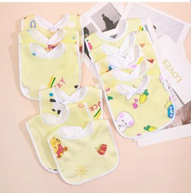 Resim Rastgele 5/8/10 Adet Pamuk Babadores Geğirme Tükürük Havlusu Karikatür Önlükler Yellow Random 10pcs Yellow Çok Renkli 