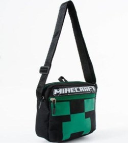 Resim Aoteman Trg Minecraft Creeper Çocuk Omuz Çantası 3 Bölmeli Su Geçirmez Kumaş 21 16 6 Cm Siyah - Yeşil 