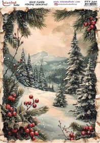 Resim Pirinç Dekopaj Kağıdı 30x42cm Pty-340 Yılbaşı 