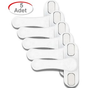 Resim Neler Geldi Neler 5 Adet Metal Beyaz Pencere Emniyet Kilidi Çocuk Hırsız Kilidi Çekmeli Pvc Kilit 
