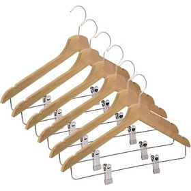 Resim Nyn Ahşap Mandallı Elbise Askısı Naturel Renk 6 Adet 