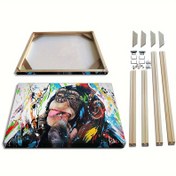 Resim 1 adet kendin yap fotoğraf çerçevesi Resim Çerçevesi Katı Ahşap Tuval Çerçevesi 55x35cm Galeri Asma Tablolar Yağlı Boya Tablo veya Poster Kurulumu, Germe Şerit Tablo Duvar sanatı Ev Dekorasyonu 