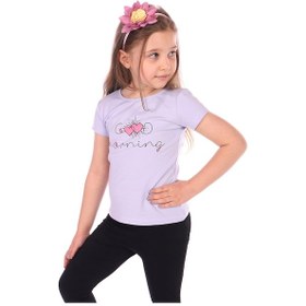 Resim Toontoy Kids Toontoy Kız Bebek Good Morning Baskılı Tişört Mavi 