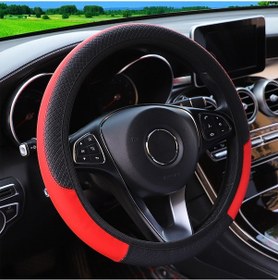 Resim Vkemall "renkli Mikrofiber Deri Direksiyon Kılıfı - Kaymaz, Nefes Alabilir, 37-38cm Evrensel Boy" 