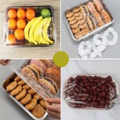 Resim 3 Boyut (100/300/500) Tek Kullanımlık Büyük Şeffaf Plastik Gıda Saklama Kapakları - Dayanıklı, Toz Geçirmez ve Hijyenik Atıştırmalık, Meyve, Sebze, Ekmek Tepsileri İçin - Yiyecekleri Taze Tutun, Kolay Kullanım 