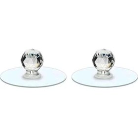 Resim Mcreative Şeffaf Kulp Kristal Başlıklı 4'lü Yapışkanlı Kulp Dolap Çekmece Kulp Tutacak Askı 