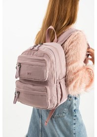 Resim Baginn Kadın Sırt Çantası Ultra Hafif Poliamid Kumaş Su Geçirmez Çok Cepli Günlük Sırt Çantası 35 25 Cm Pembe 