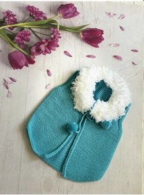 Resim el örgüsü erkek bebek yeleği Mavi 