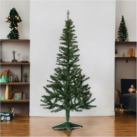 Resim 150 cm Yılbaşı Çam Ağacı, 230 Adet Yoğun Dallı, Yüksek Kaliteli PVC Malzeme, Sallanmaz Plastik Ayak Tabanlı, Kolay Kurulumlu, Ev Ofis İş Yeri Parti Noel Dekorasyonu İçin 150 cm Yılbaşı Çam Ağacı 