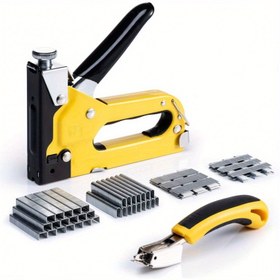 Resim Dayanıklı 4'ü 1 Arada Manuel Zımba Tabancası, 6000 Zımba Çekirdeği, Çıkartıcı ve Brad Nailer - Ahşap, Döşeme, Marangozluk, DIY Projeler için Ayarlanabilir Güç Aleti 