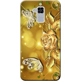 Resim Ceppare Asus Zenfone 3 Max Kılıf ASUS_X008D ZC520TL Baskılı Silikon Kapak Gül ve Kelebk STK:135 