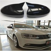 Resim Maveras Volkswagen Jetta Mk6 Golf Mk6 Scirocco Passat B7 Ve Cc 2011-2014 Yarasa Ayna Kapağı, Parlak Siyah 