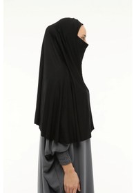 Resim Altobeh Hazır Türban Peçeli Pratik Eşarp Tesettür Nikaplı Hijab - Namaz Örtüsü Sufle 3xl - Siyah Siyah 