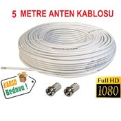 Resim Anten Kablosu 5 Metre Tak Kullan Rg6 