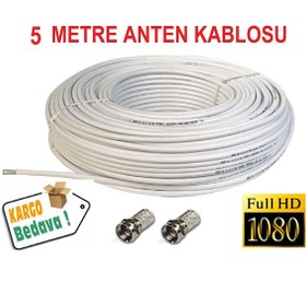 Resim Anten Kablosu 5 Metre Tak Kullan Rg6 