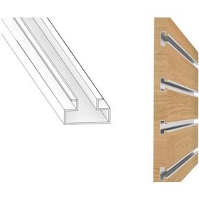 Resim Kanal Alüminyum - Raf Kanalı, Oluklu Raf Sistemi Rayı 100 Cm Galvaniz 