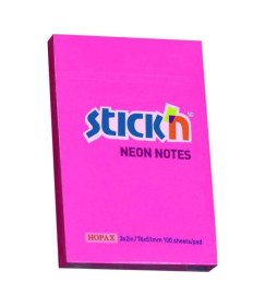 Resim Stickn 76x51mm Yapışkanlı Not Kağıdı Neon Magenta 100 Yaprak 12 Paket 21161 