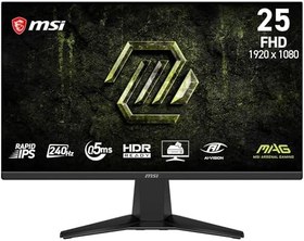 Resim MSI 24.5" MAG 255F X24, Gaming Monitör, FHD, 16:9, Flat, Rapid IPS, 240Hz, 0.5ms (GtG Min.), Adaptive-Sync 