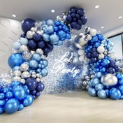Resim 111 Parça Mavi Balon Kemer Seti, Mavi ve Gümüş Renkli Balonlar ile Doğum Günleri, Düğünler, Nişanlar, Sevgililer Günü Süslemeleri, Yıldönümleri, Mezuniyet Törenleri, Yaz Partileri için Uygun - Parti Kutlamaları 