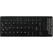 Resim Microcase Türkçe Q Klavye Etiketi Laptop Macbook Pc Sticker - Siyah 
