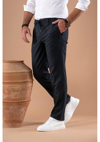 Resim Ecer Beli Lastikli İplikli Regular Fit Kışlık Kumaş Pantolon 001 