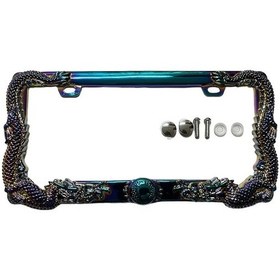 Resim Topnotch Dragon 3d Renkli Çerçeve Evrensel Abs Malzeme Parlak Tasarım Dayanıklı Plaka Çerçevesi 