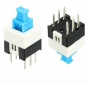 Resim Tactile Push Button On - Off Anahtarlı Switch 7x7 Mm 6 Bacaklı Kilitli-177652 