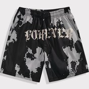 Resim Letter Print Erkeklerin Yaz Plaj Sporları Için Cep Detaylı Renkli Şortları 