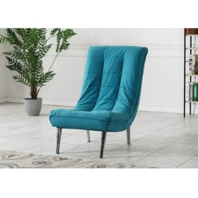 Resim Meşe Home Smart Kılıflı Süngerli Metal Ayaklı Berjer Mavi 