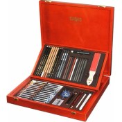 Resim Koh-I Noor 8896-01 Gioconda Artist's Set Büyük Karakalem Eskiz Çizim ve Resim Seti Koleksiyonu 54 Parça 