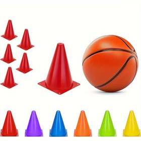 Resim 6/12/20 çeviklik eğitim konileri seti, futbol basketbol eğitim konileri, dayanıklı PE spor konileri, eğitim, oyunlar ve şenlik aktiviteleri için - Çok renkli 