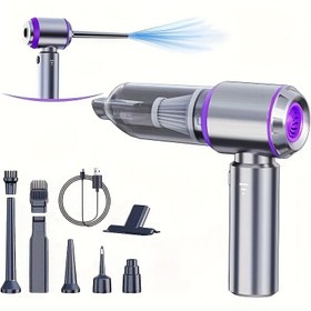 Resim 16000Pa Araç Tipi Kablosuz Elde Taşınabilir Süpürge, USB Şarj Edilebilir, Type-C Şarj Kablolu, Araba, Ev ve Evcil Hayvan Temizliği İçin Uygun 