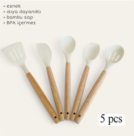 Resim Felis Arte 5 'li Silikon Pişirici Set, Bambu Sap, Büyük Boy 